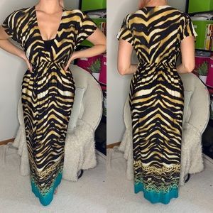 Tiger print maxi dress
